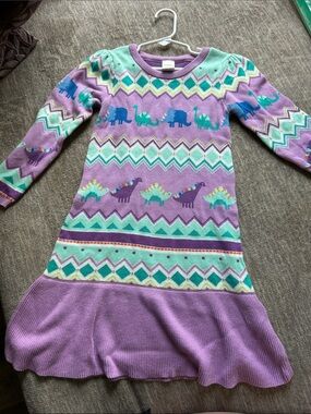 Gymboree Lavender Knit Sweater with Teal & Mint Accents